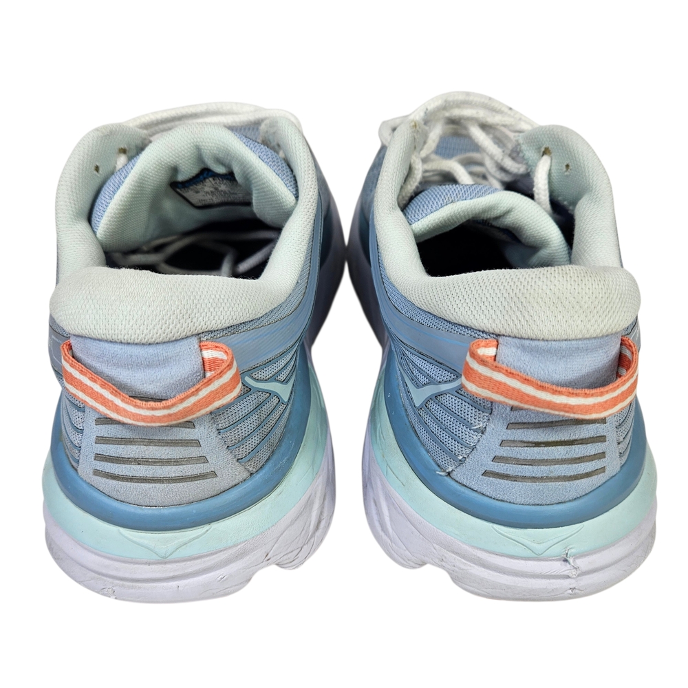 Hoka Women's Light Blue and White Bondi 7 Running Shoes - Picture 3 of 9